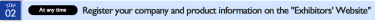 Register your company and product information on the "Exhibitors' Websites"